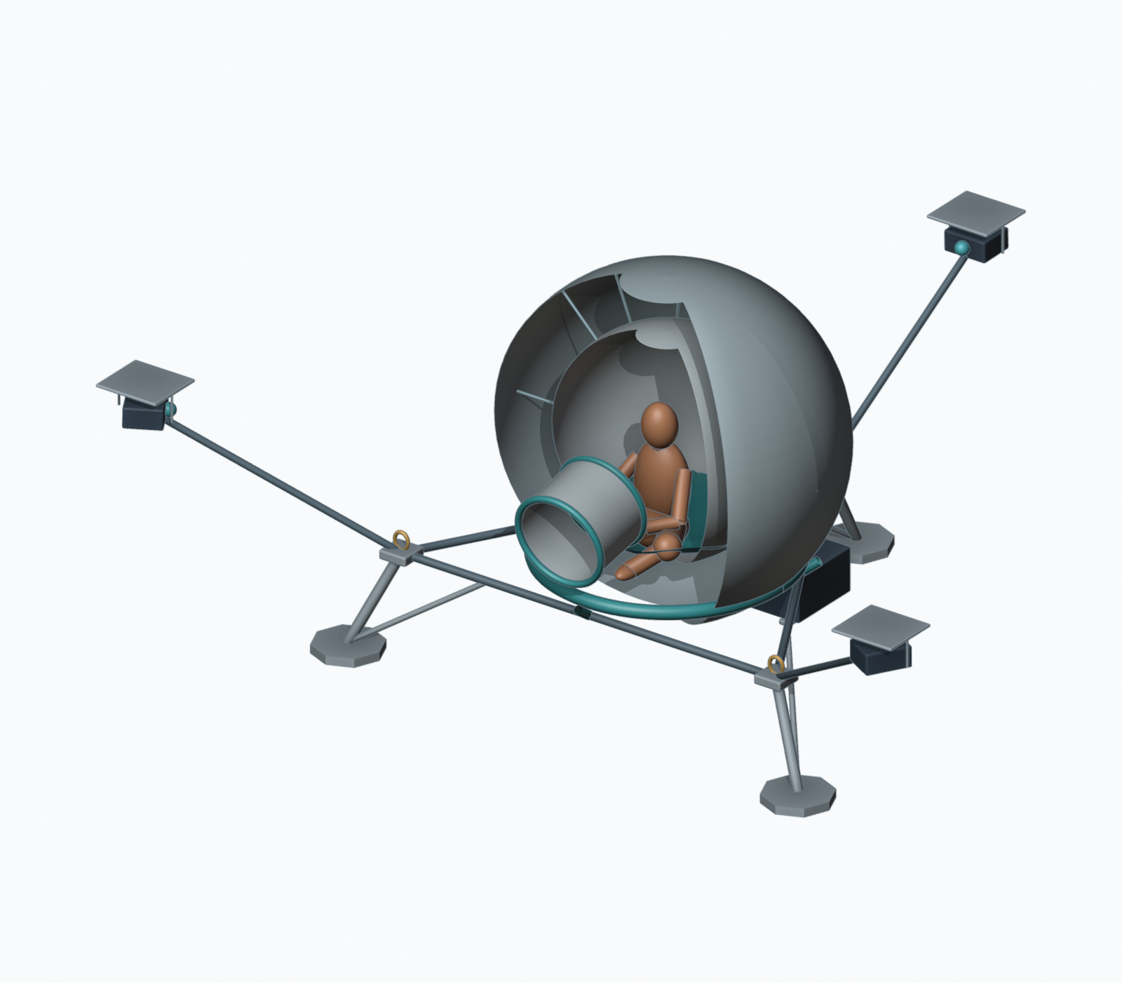 2.5 metre sphere on the corrected lander