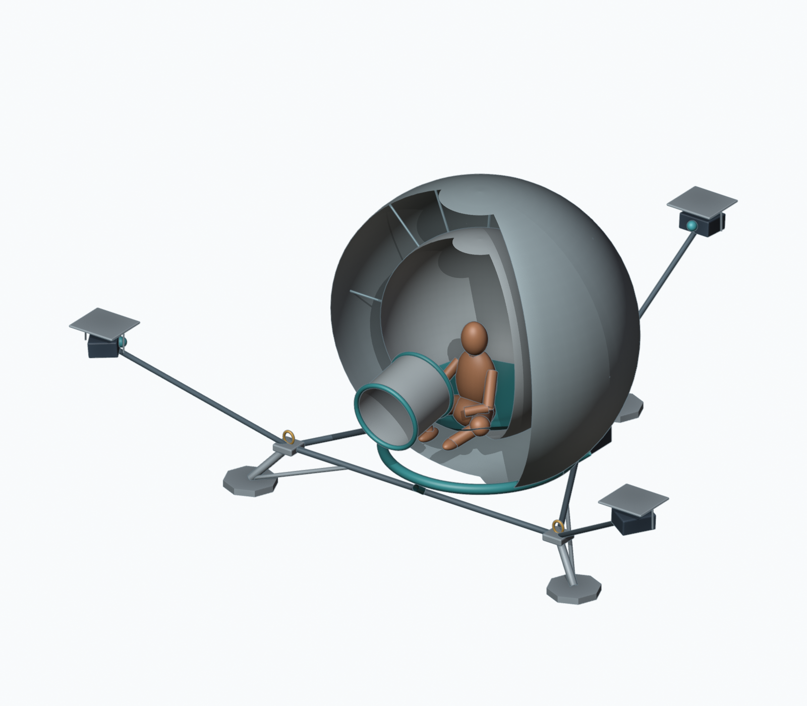 3 metre sphere on the corrected lander